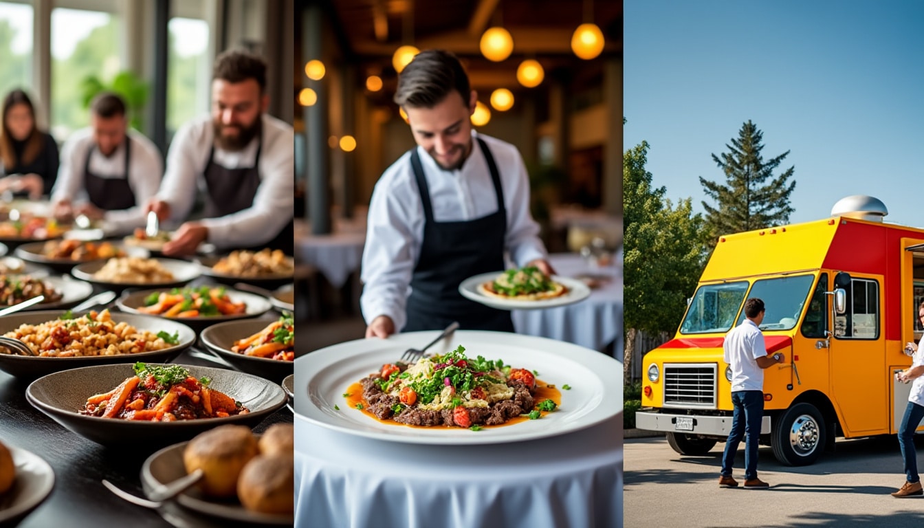 découvrez les spécificités et exigences de chaque formule de restauration : buffet, service à l'assiette ou food-truck, pour choisir la solution qui correspond le mieux à vos événements.