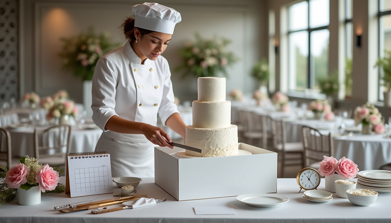 découvrez quand commander votre gâteau de réception et les contraintes à prévoir pour garantir une création adaptée à vos envies et à votre événement.