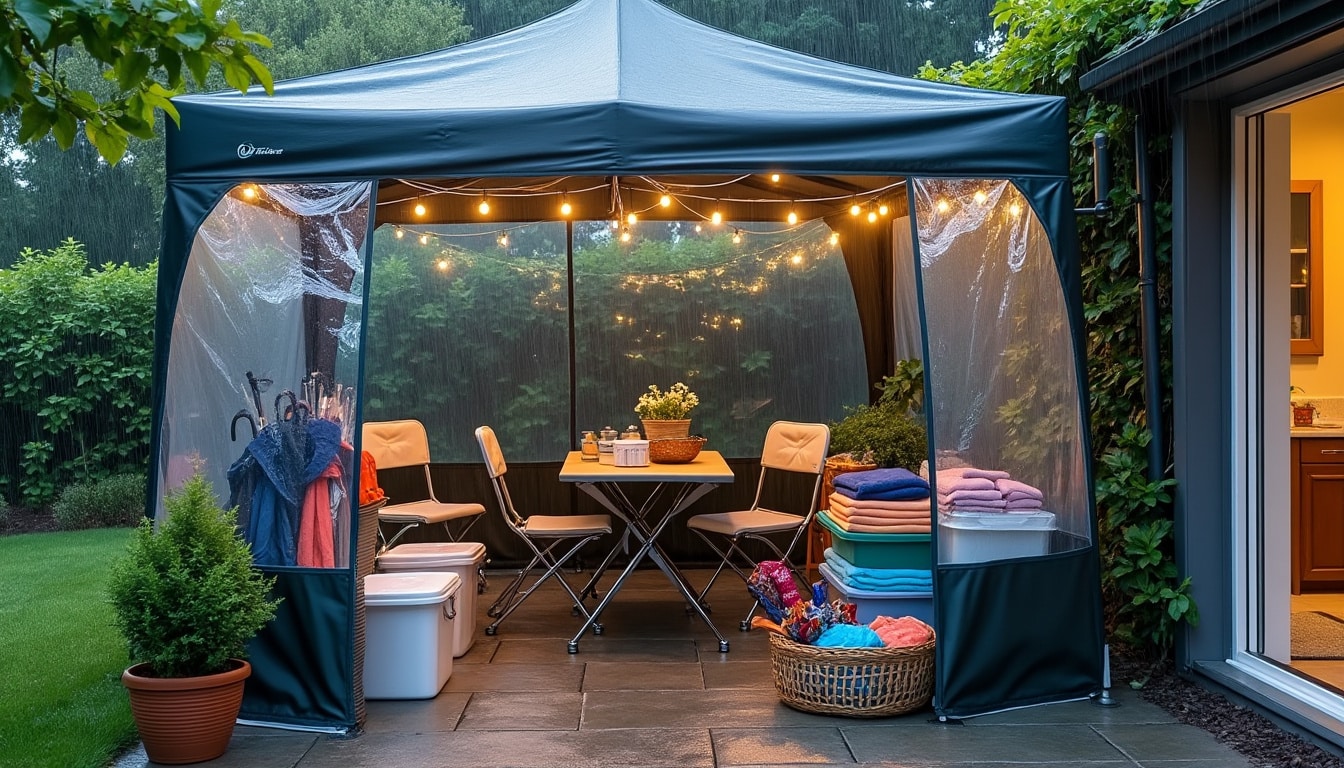 anticipez la pluie avec un plan de repli efficace : solutions de remplacement, matériel adapté et conseils pour assurer le bon déroulement de votre événement.