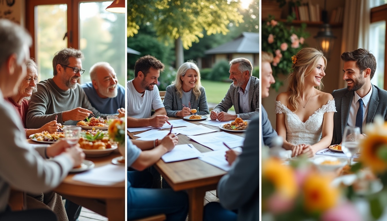 découvrez les différences entre une réunion de famille, un événement associatif et un mariage : objectifs, organisation et ambiance.